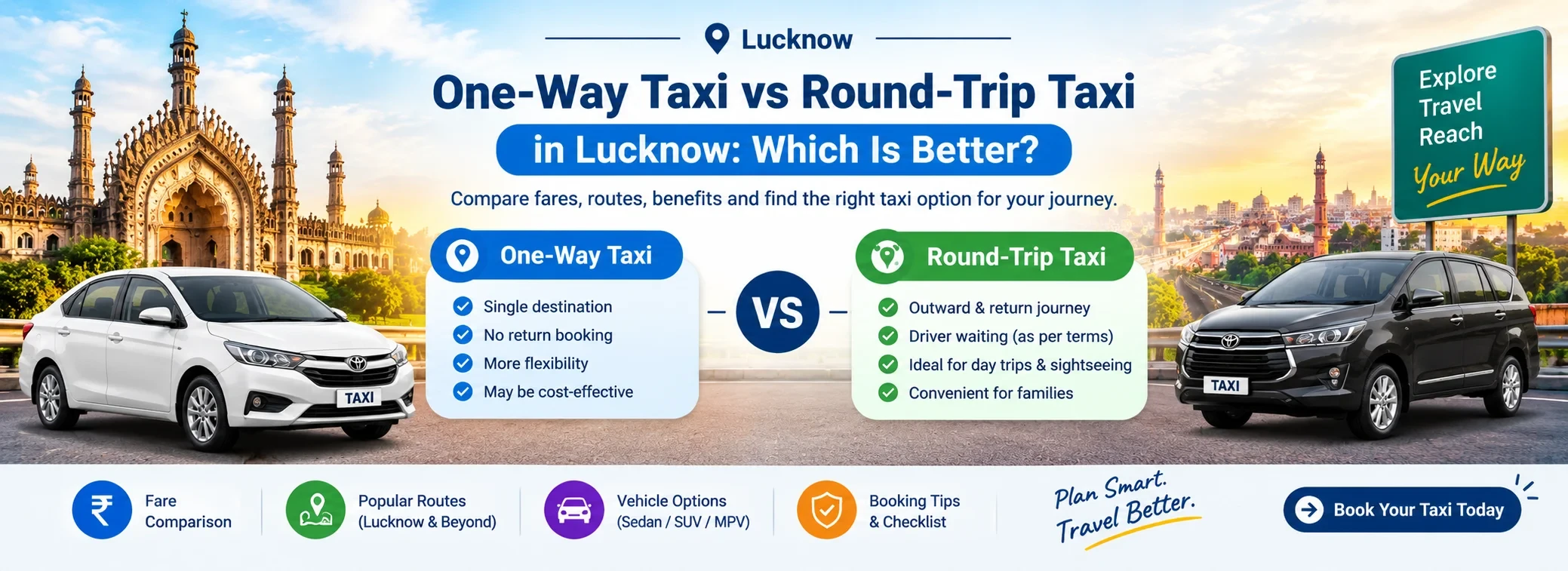 One-Way Taxi vs Round-Trip Taxi in Lucknow: Which Is Better?