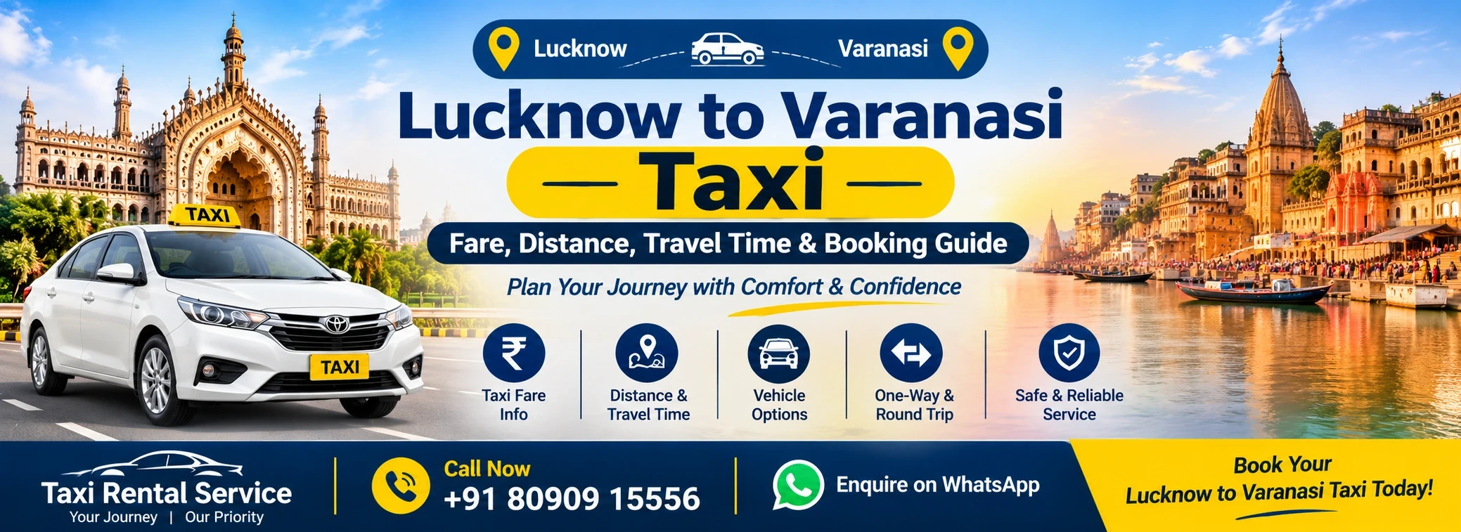 Lucknow to Varanasi Taxi: Fare, Distance, Travel Time & Booking Guide