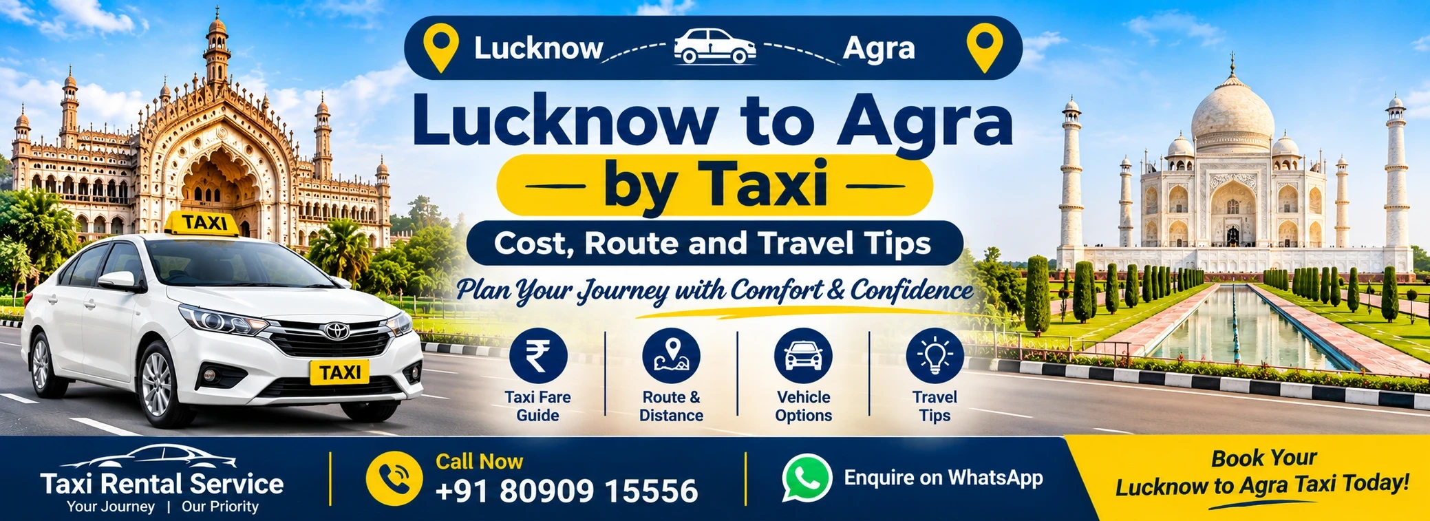 Lucknow to Agra by Taxi: Cost, Route and Travel Tips