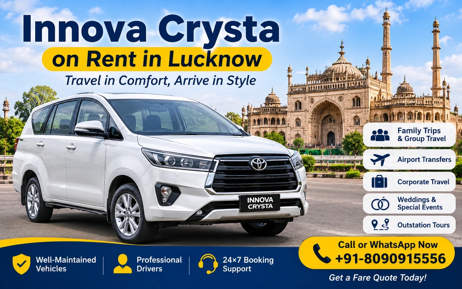 Innova Crysta on Rent